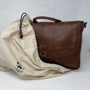 NWT Will Leather Goods Kent Messenger Bag, Cognac
